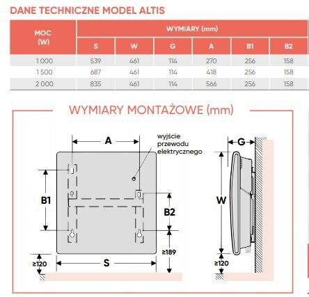 Elektriskais konvektors Atlantic Altis Ecoboost 3 WI-FI 1000W цена и информация | Sildītāji | 220.lv