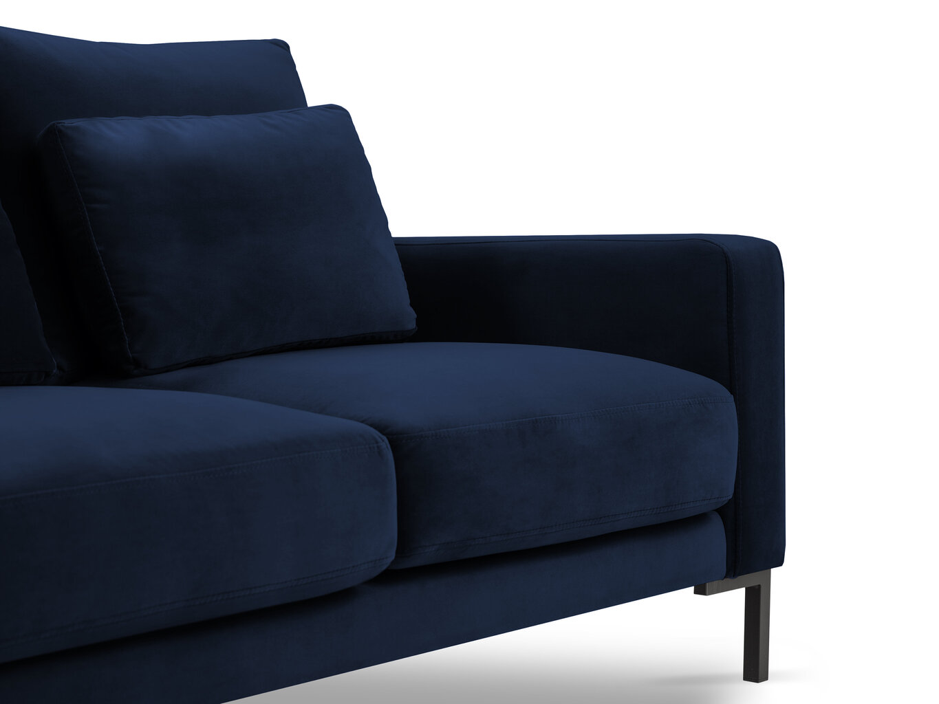 Trīsvietīgs samta dīvāns Interieurs86 Seine, zils cena un informācija | Dīvāni | 220.lv