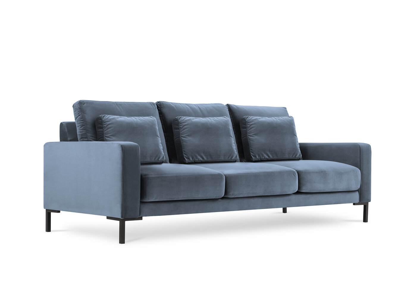 Trīsvietīgs samta dīvāns Interieurs86 Seine, gaiši zils cena un informācija | Dīvāni | 220.lv