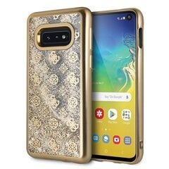 Guess GUHCS10LPEOLGGO S10e G970 gold hard case 4G Peony Liquid Glitter цена и информация | Чехлы для телефонов | 220.lv