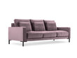 Trīsvietīgs samta dīvāns Interieurs86 Seine, rozā cena un informācija | Dīvāni | 220.lv