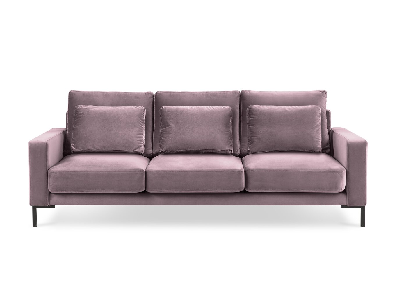 Trīsvietīgs samta dīvāns Interieurs86 Seine, rozā cena un informācija | Dīvāni | 220.lv