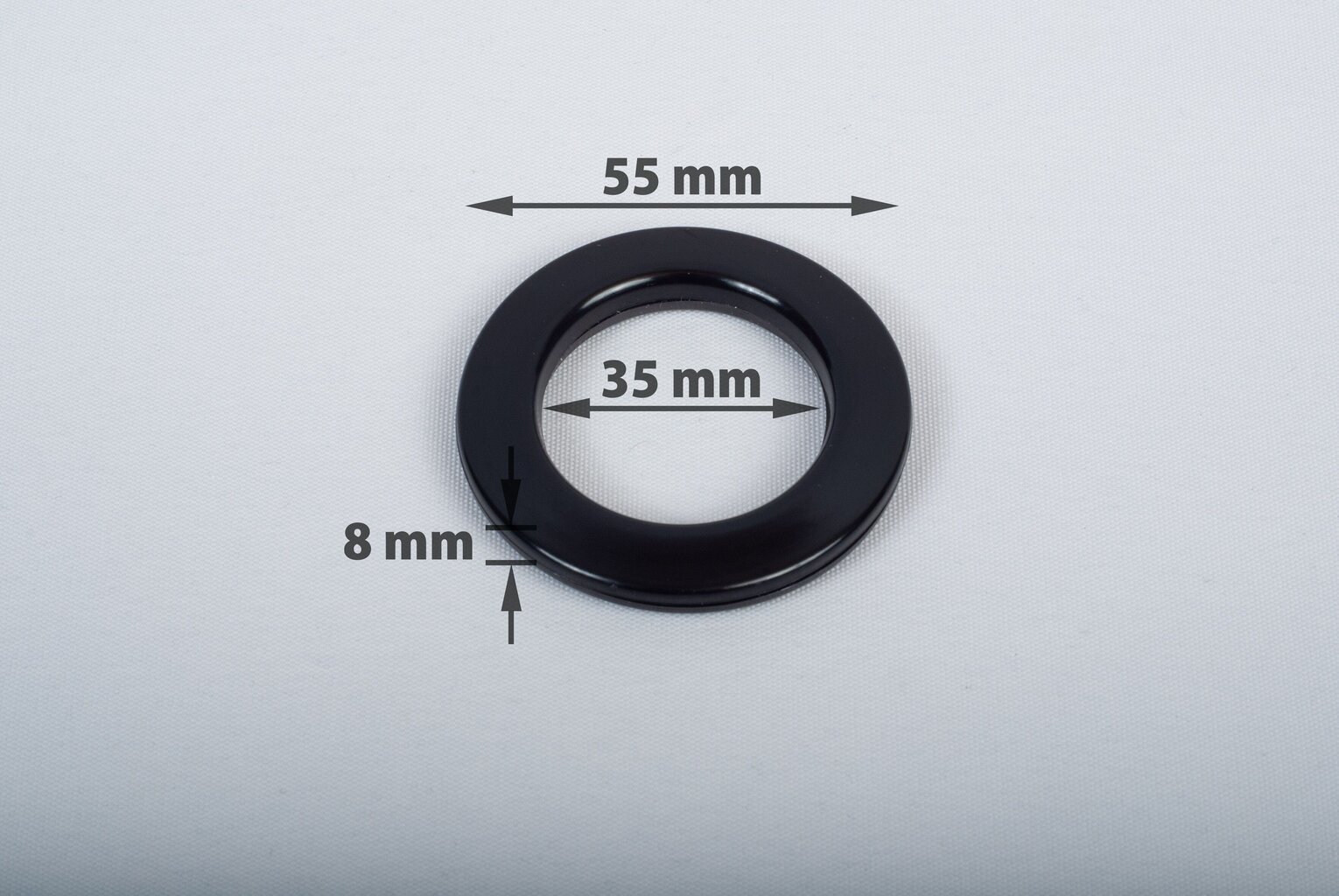 Kompresijas gredzeni aizkariem 35mm, melna krāsa 10 gab. cena un informācija | Aizkari | 220.lv