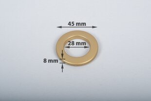 Kompresijas gredzeni aizkariem 28mm, matēta zelta krāsa, 10 gab. cena un informācija | Aizkari | 220.lv
