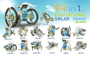 Saules paneļu dizainers Educational Solar Robot Kit 14in1 OWI-MSK615 cena un informācija | Konstruktori | 220.lv