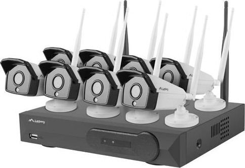 Videonovērošanas sistēmas komplekts LANBERG 8 kanālu WIFI NVR + 8 2MP IP kameras cena un informācija | Novērošanas kameras | 220.lv
