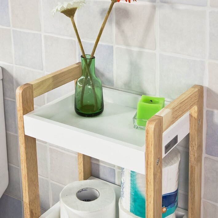 Grīdas vannas istabas skapītis SoBuy FRG226-WN, balts цена и информация | Vannas istabas skapīši | 220.lv