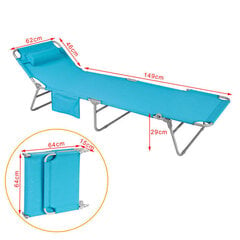 Salokāma āra gulta SoBuy OGS35-B, zila cena un informācija | Sauļošanās krēsli | 220.lv