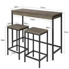 Ēdamistabas komplekts SoBuy OGT30-N, brūns/melns цена и информация | Комплекты мебели для столовой | 220.lv
