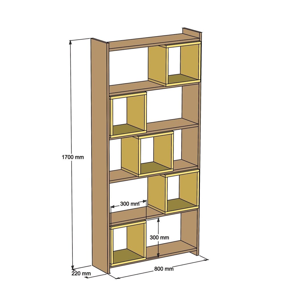 Grīdas plaukts Kalune Design Box II, brūns/balts цена и информация | Plaukti | 220.lv