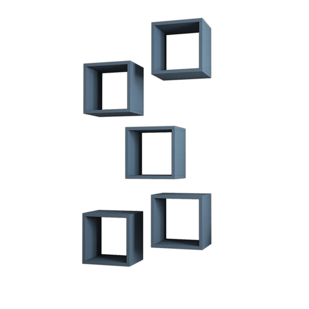 Sienas plaukts Kalune Design Box Cube, zils cena un informācija | Plaukti | 220.lv