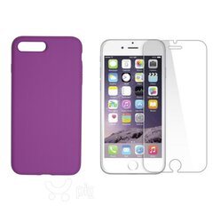 360 aizsardzība- komplekts silikona vāciņš iPhone 7 Plus, 8 Plus violets un aizsargstikls. cena un informācija | Telefonu vāciņi, maciņi | 220.lv
