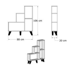 Напольный стеллаж Kalune Design Nisa, белый цена и информация | Полки | 220.lv