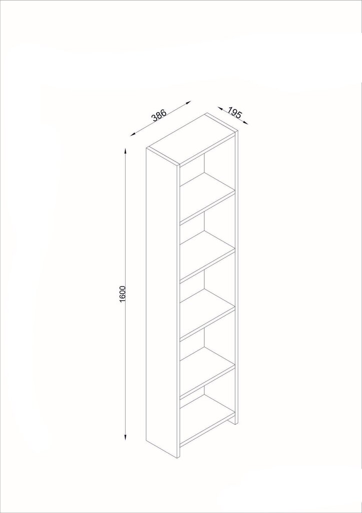 Grīdas plaukts Kalune Design Göksu D, balts цена и информация | Plaukti | 220.lv