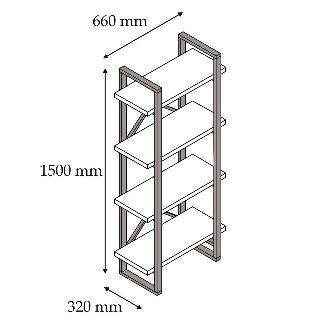 Grīdas plaukts Kalune Design Alaro, brūns/melns цена и информация | Plaukti | 220.lv