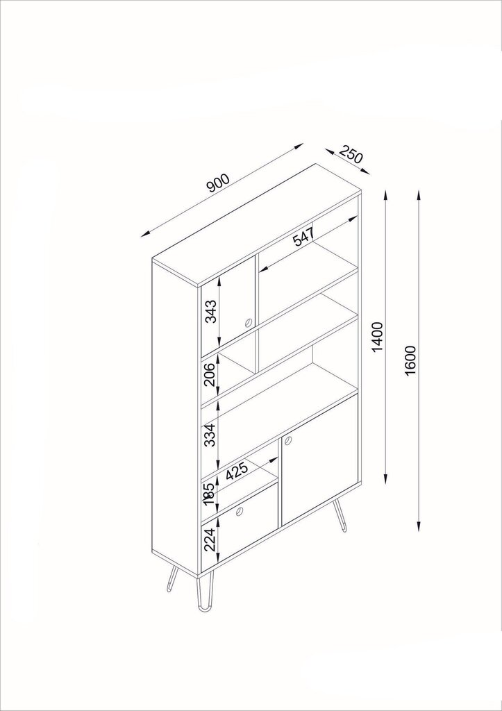 Grīdas plaukts Kalune Design Karamel, brūns/balts цена и информация | Plaukti | 220.lv