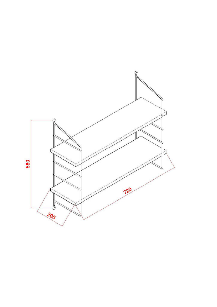 Sienas plaukts Kalune Design Armoni 2, balts/melns cena un informācija | Plaukti | 220.lv