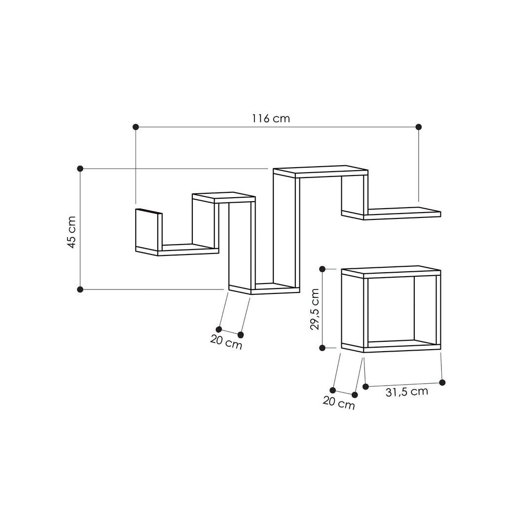 Sienas plaukts Kalune Design Follow, gaiši brūns цена и информация | Plaukti | 220.lv