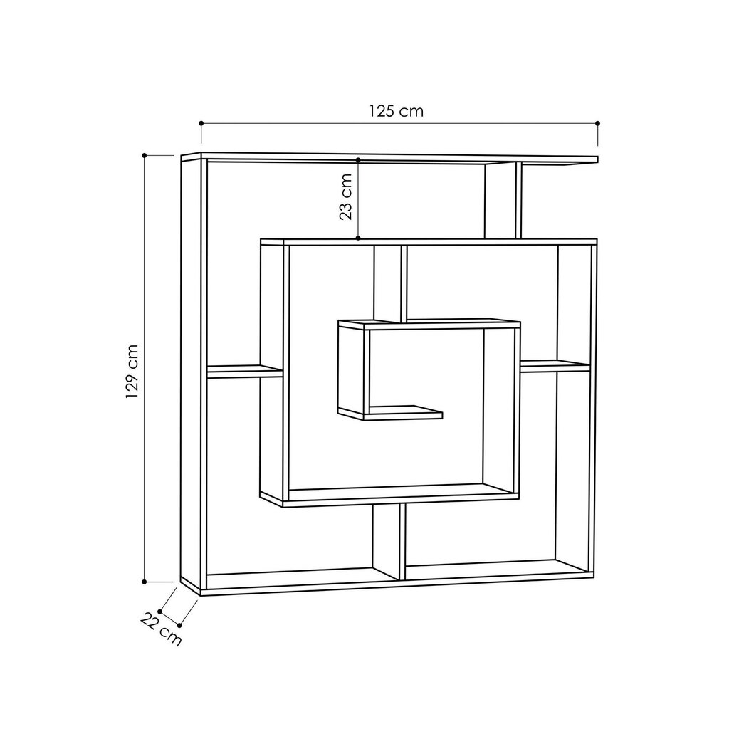 Grīdas plaukts Kalune Design Maze, pelēks cena un informācija | Plaukti | 220.lv