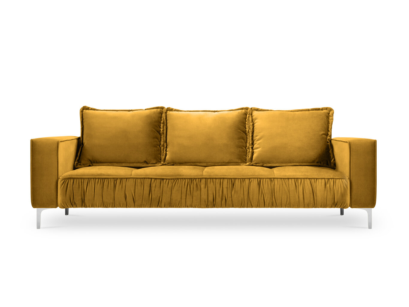 Dīvāns Micadoni Home Jardanite 3S, dzeltens цена и информация | Dīvāni | 220.lv