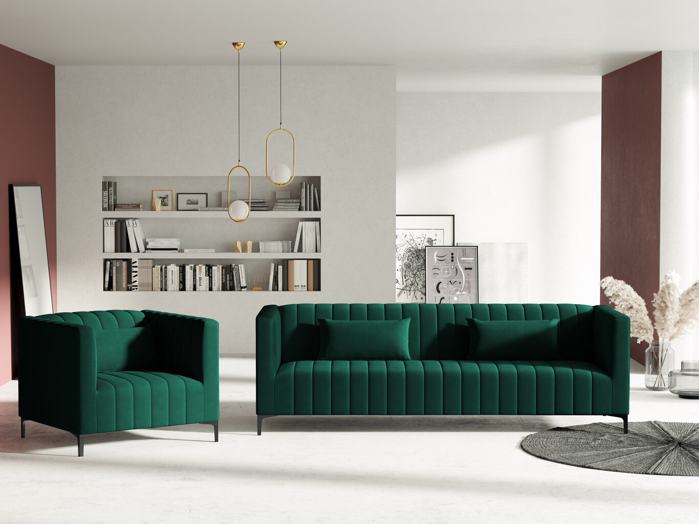 Krēsls Micadoni Home Annite, zaļš/melns cena un informācija | Atpūtas krēsli | 220.lv