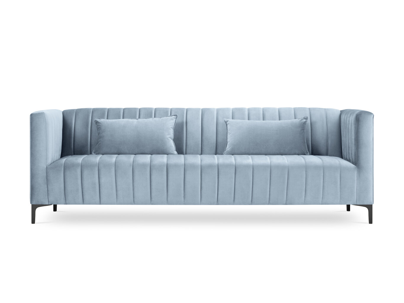 Dīvāns Micadoni Home Annite 3S, gaiši zils/melns цена и информация | Dīvāni | 220.lv
