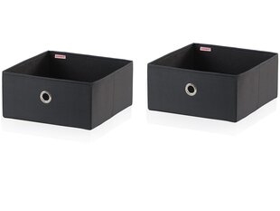 LEIFHEIT Kastes auduma 2gb. Small Box 27,5x28x13 cm melnas / COMBI SYSTEM цена и информация | Ящики для вещей | 220.lv