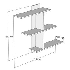 Sienas plaukts Kalune Design Bahro, brūns/balts цена и информация | Полки | 220.lv