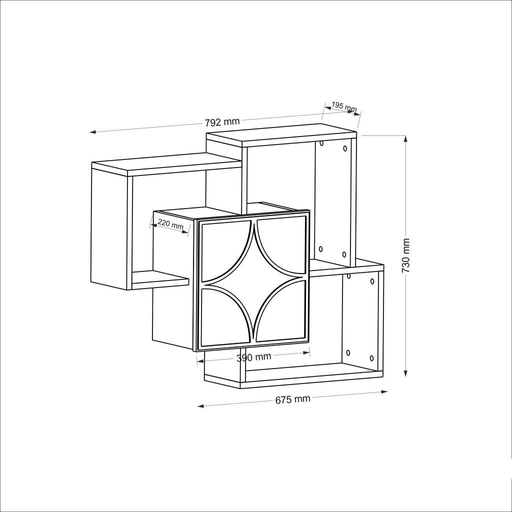 Sienas plaukts Kalune Design Arco, brūns/zaļš cena un informācija | Plaukti | 220.lv