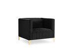 Krēsls Micadoni Home Annite, melns/zelta krāsas