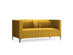 Dīvāns Micadoni Home Annite 2S, dzeltens/melns