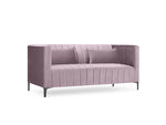 Dīvāns Micadoni Home Annite 2S, gaiši violets/melns