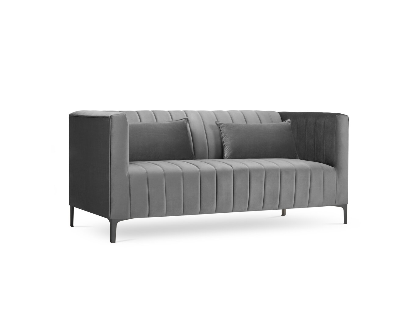 Dīvāns Micadoni Home Annite 2S, gaiši pelēks/melns cena un informācija | Dīvāni | 220.lv