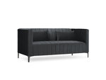Dīvāns Micadoni Home Annite 2S, pelēks/melns