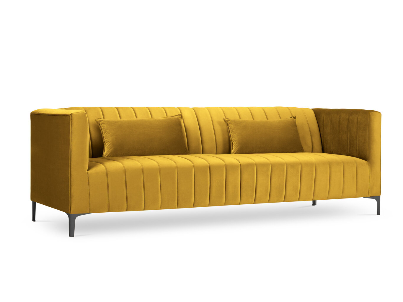 Dīvāns Micadoni Home Annite 3S, dzeltens/melns cena un informācija | Dīvāni | 220.lv