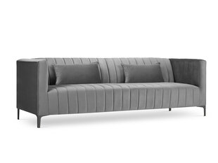 Dīvāns Micadoni Home Annite 3S, gaiši pelēks/melns cena un informācija | Dīvāni | 220.lv