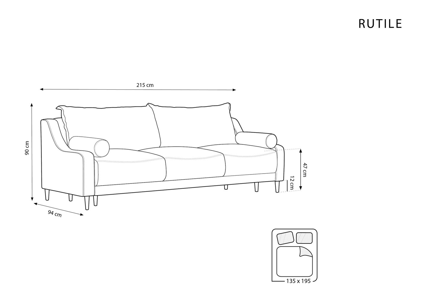 Dīvāns Micadoni Home Rutile 3S, pelēks cena un informācija | Dīvāni | 220.lv