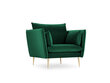 Krēsls Micadoni Home Agate, zaļas/zelta krāsas cena un informācija | Atpūtas krēsli | 220.lv