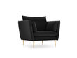 Krēsls Micadoni Home Agate, melnas/zelta krāsas cena un informācija | Atpūtas krēsli | 220.lv