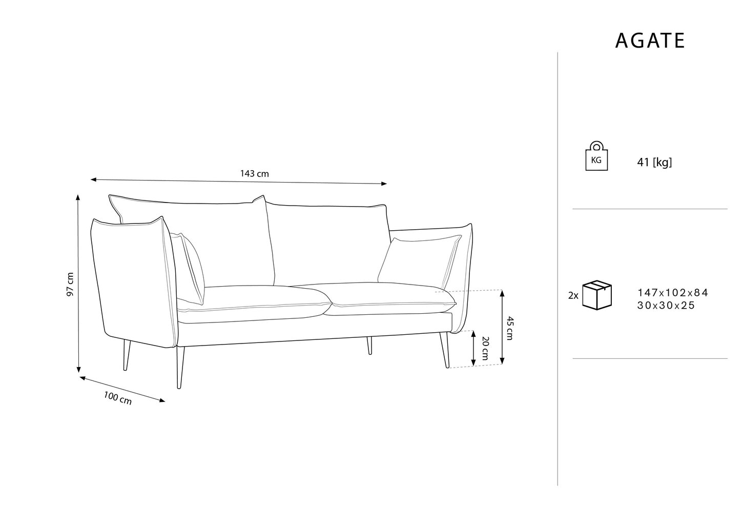 Dīvāns Micadoni Home Agate 2S, smilškrāsas цена и информация | Dīvāni | 220.lv