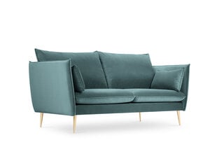Dīvāns Micadoni Home Agate 2S, gaiši zaļas/zelta krāsas cena un informācija | Dīvāni | 220.lv