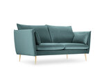 Dīvāns Micadoni Home Agate 2S, gaiši zaļas/zelta krāsas