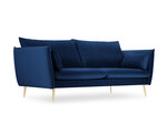 Dīvāns Micadoni Home Agate 4S, zilas/zelta krāsas