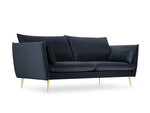 Dīvāns Micadoni Home Agate 4S, tumši zilas/zelta krāsas