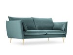 Dīvāns Micadoni Home Agate 4S, gaiši zaļas/zelta krāsas