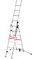 Kāpnes kombinējamās S100 Hailo ProfiLOT / alumīnija / 2x6+1x5 pakāpieni cena un informācija | Saliekamās kāpnes, celtniecības sastatnes | 220.lv