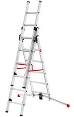 Kāpnes kombinējamās S100 Hailo ProfiLOT / alumīnija / 2x6+1x5 pakāpieni цена и информация | Стремянки | 220.lv