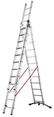 Комбинированная лестница S100 Hailo ProfiLOT / алюминий/ 3x12 ступени цена и информация | Стремянки | 220.lv