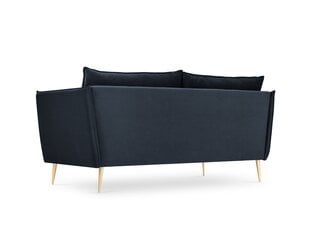Dīvāns Micadoni Home Agate 2S, tumši zils/ zelta krāsas cena un informācija | Dīvāni | 220.lv