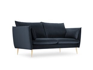 Dīvāns Micadoni Home Agate 2S, tumši zils/ zelta krāsas cena un informācija | Dīvāni | 220.lv